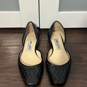 Jimmy Choo Black Quilted Flats